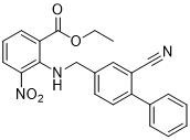 2 (((2-Cyano- [1,1' - difenile] - 4-Yl) polvere cristallina gialla di Metile)) - 3-Nitrobenzoate CAS 136285-67-1 amminico etilico