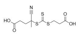 Acido 4-((((2-Carbossietil)tio)carbonotioil)tio)-4-cianopentanoico N. CAS 2055041-03-5 C10H13NO4S3 Polvere gialla